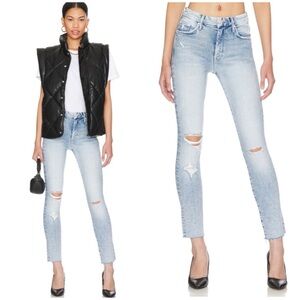 Mother High Waisted Looker Ankle Fray Jeans in Love in A Boat
